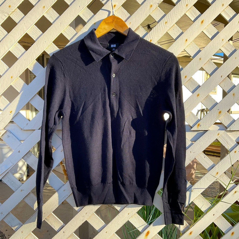 Uniqlo Merino Wool Long Sleeve Polo